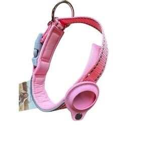 Feeyar Reflective AirTag Dog Collar Pink for Medium Large Dogs NWT
